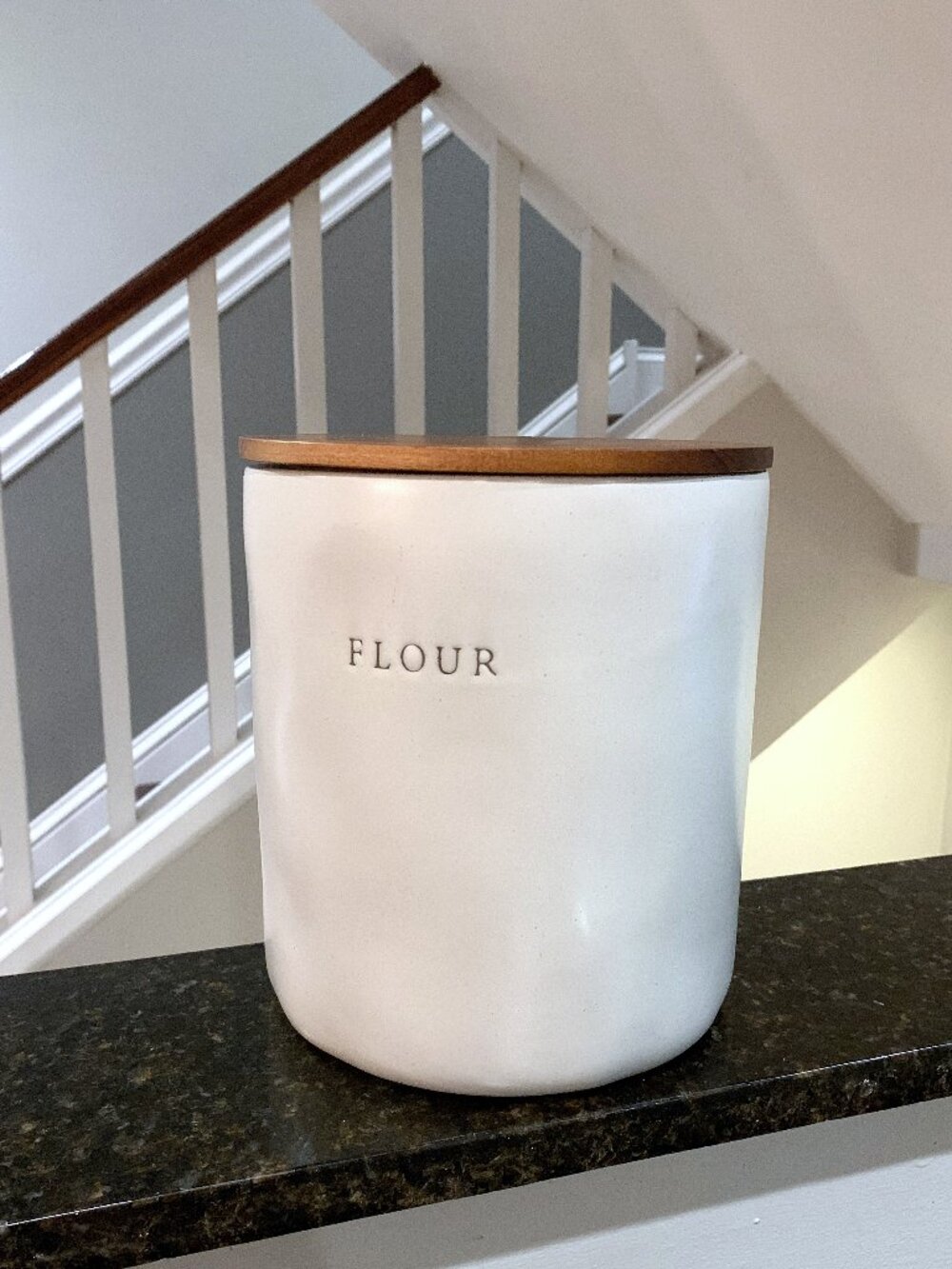 Hearth & Hand Magnolia Stoneware Flour Canister and Acacia Wood Lid NEW 2020